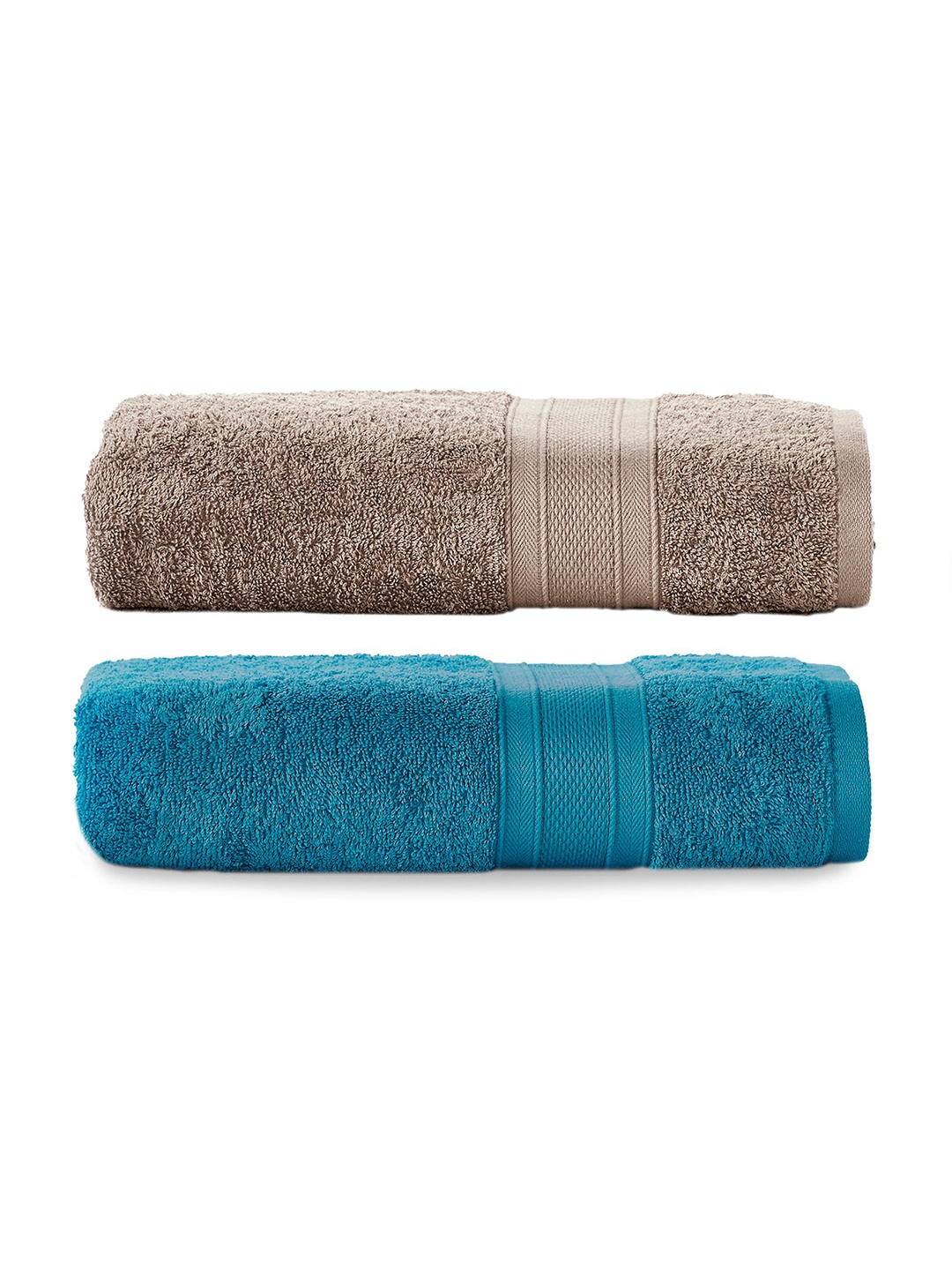 

MYTRIDENT Set of 2 Solid Pure Cotton 500 GSM Soft Plush Bath Towels, Teal