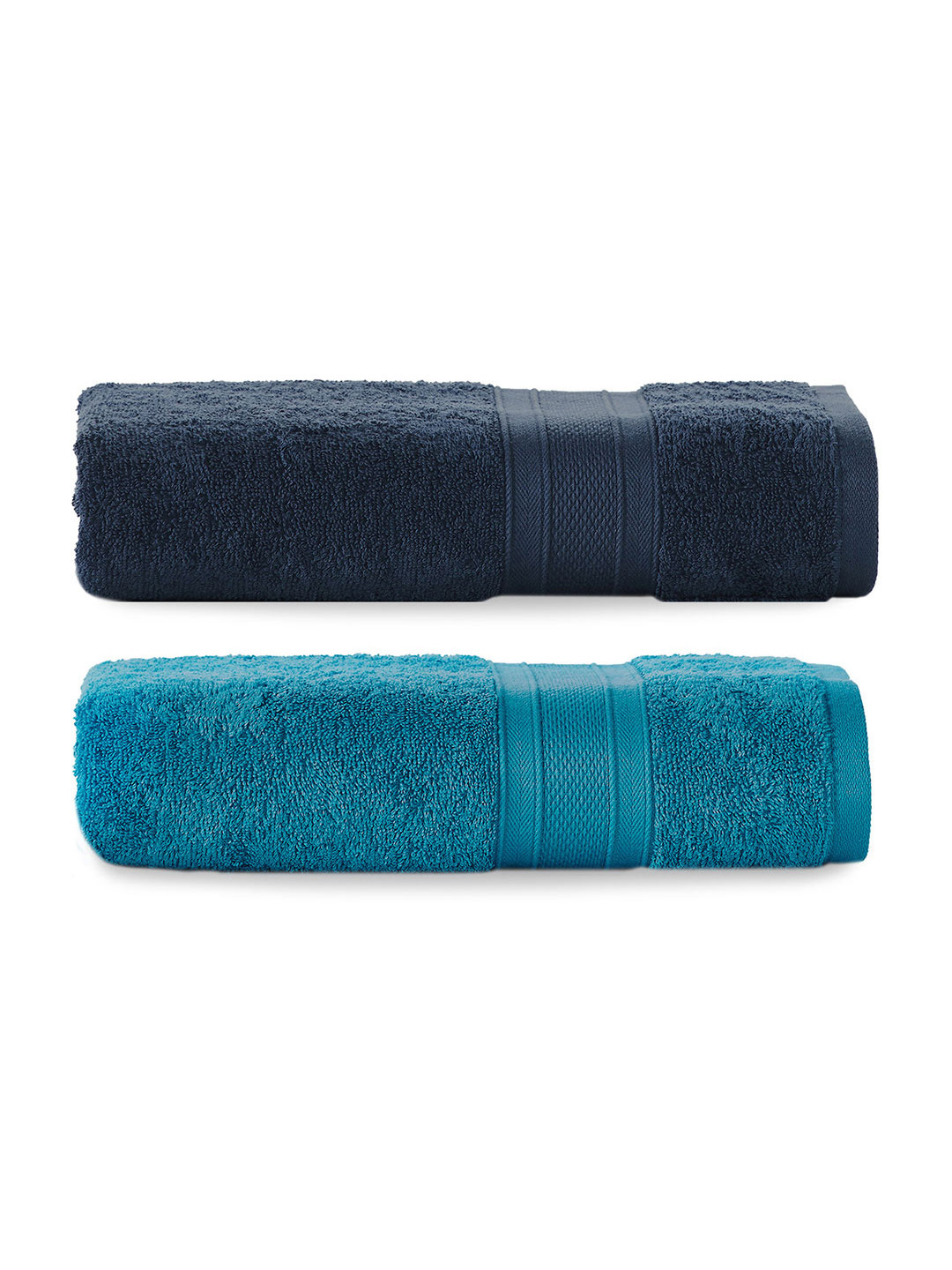 

MYTRIDENT Set of 2 Solid Pure Cotton 500 GSM Soft Plush Bath Towels, Teal