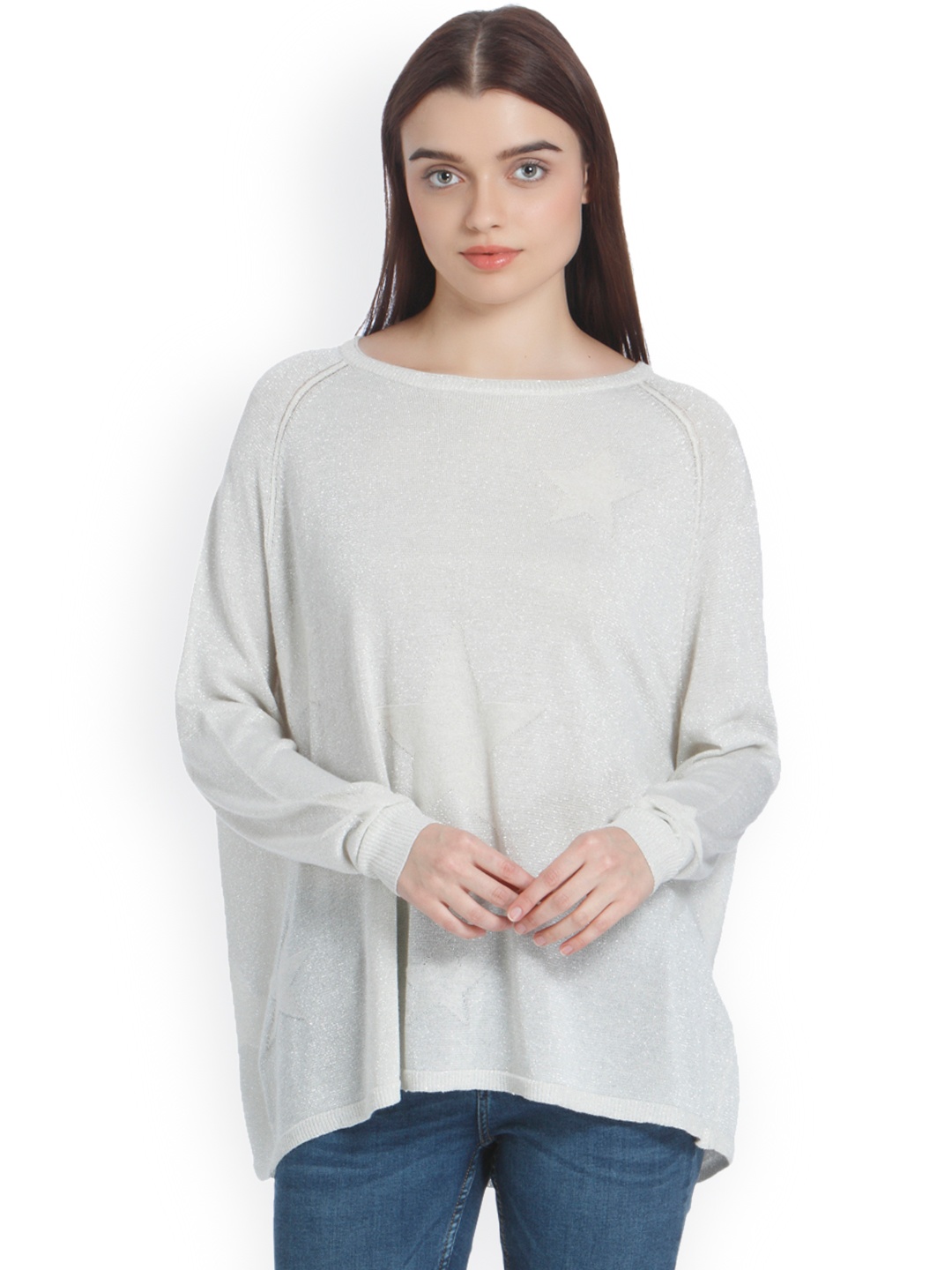 

Vero Moda Women Off-White Solid Sweater