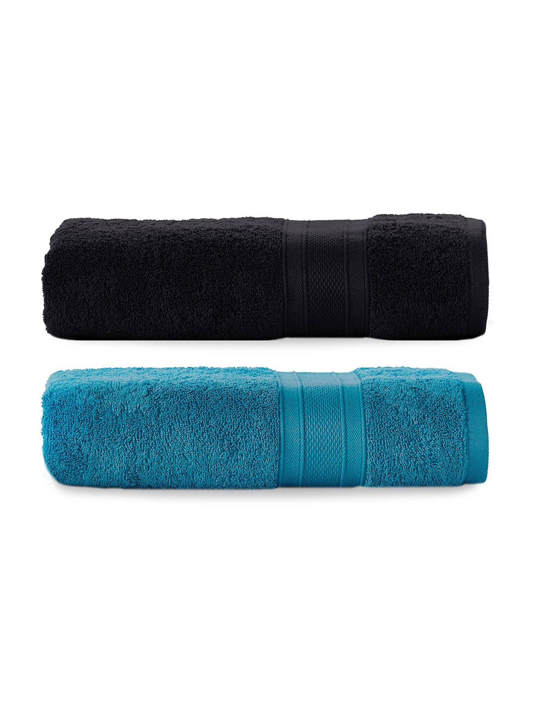 

MYTRIDENT Set of 2 Solid Pure Cotton 500 GSM Soft Plush Bath Towels, Teal