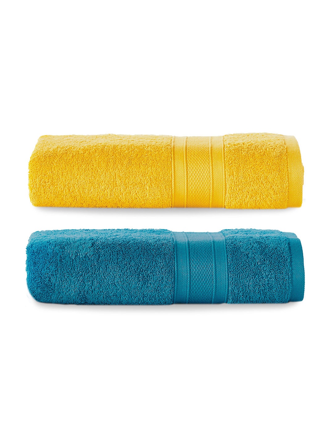 

MYTRIDENT Set of 2 Solid Pure Cotton 500 GSM Soft Plush Bath Towels, Teal