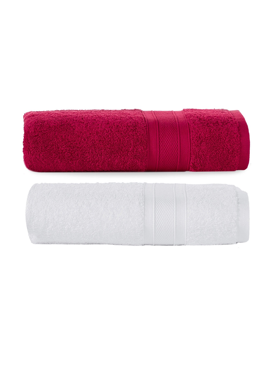 

MYTRIDENT Set of 2 Solid Pure Cotton 500 GSM Soft Plush Bath Towels, Maroon