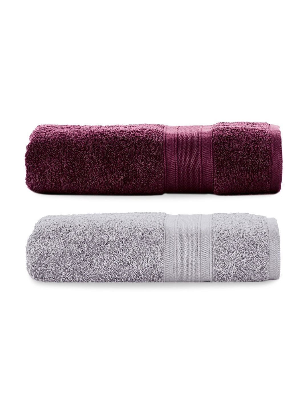 

MYTRIDENT Set Of 2 500 GSM Pure Cotton Bath Towels, Grey