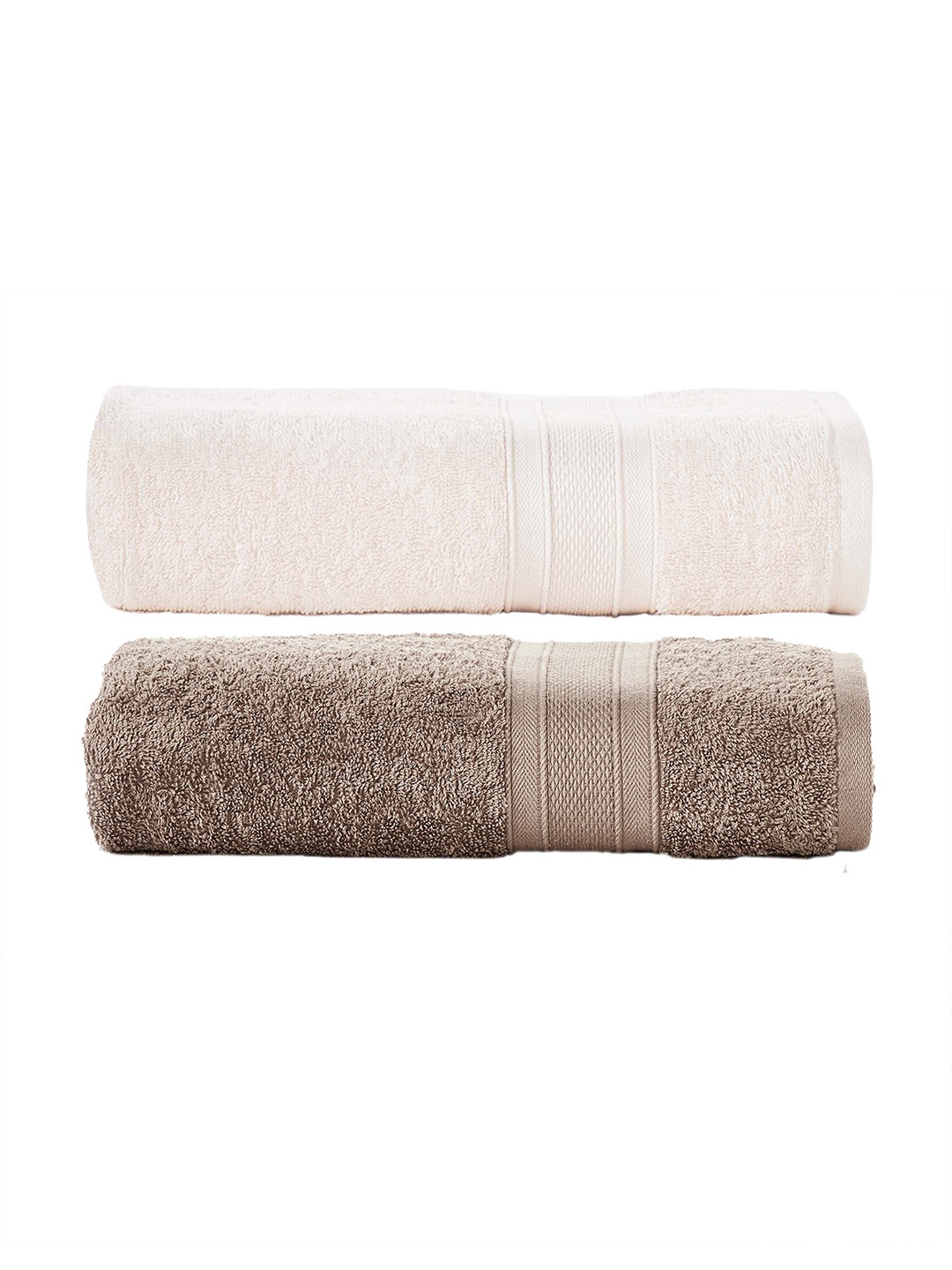 

MYTRIDENT Set Of 2 Pure Cotton 500 GSM Bath Towels, Brown