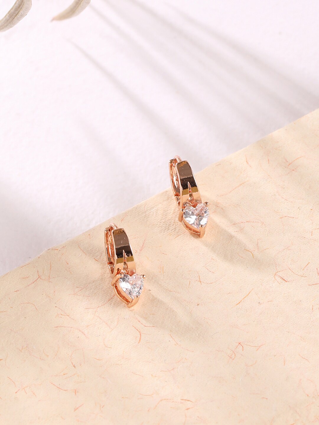 

XPNSV Gold-Plated AD Studded Hoop Earrings