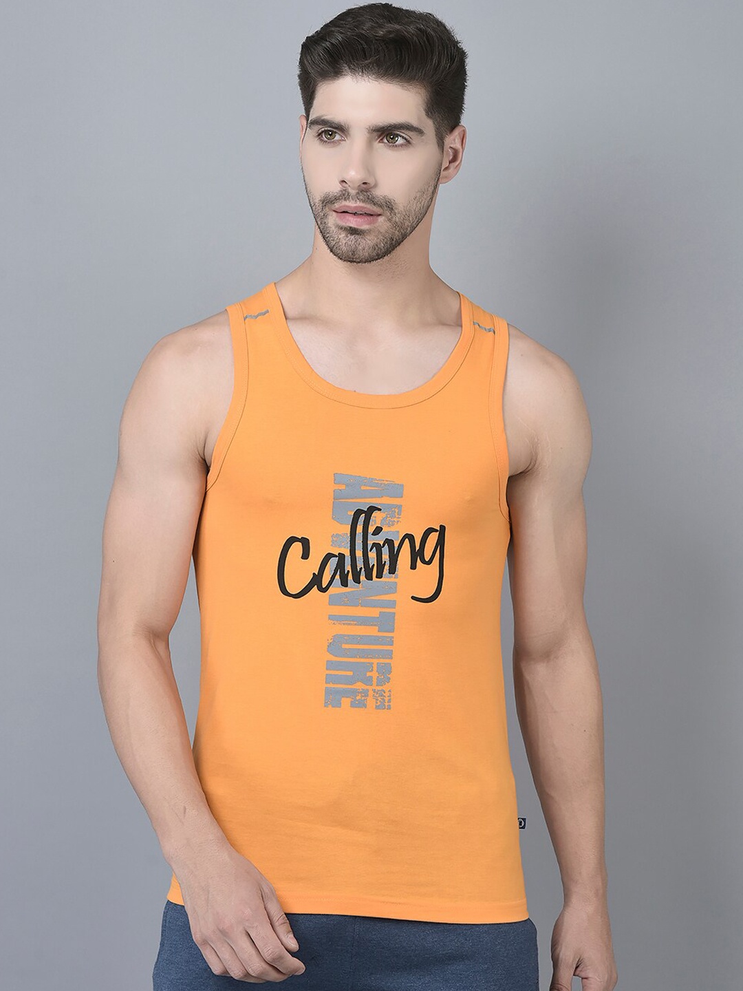 

Dollar Printed Cotton Innerwear Vest, Orange