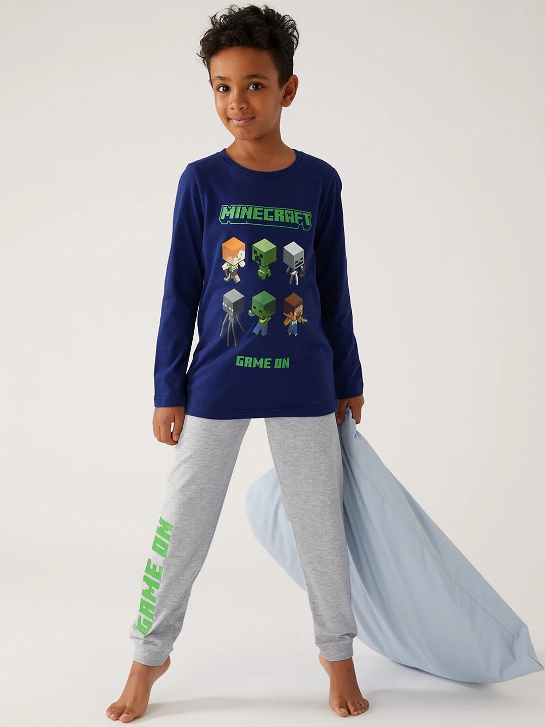 

Marks & Spencer Boys Graphic Printed Night Suit, Grey