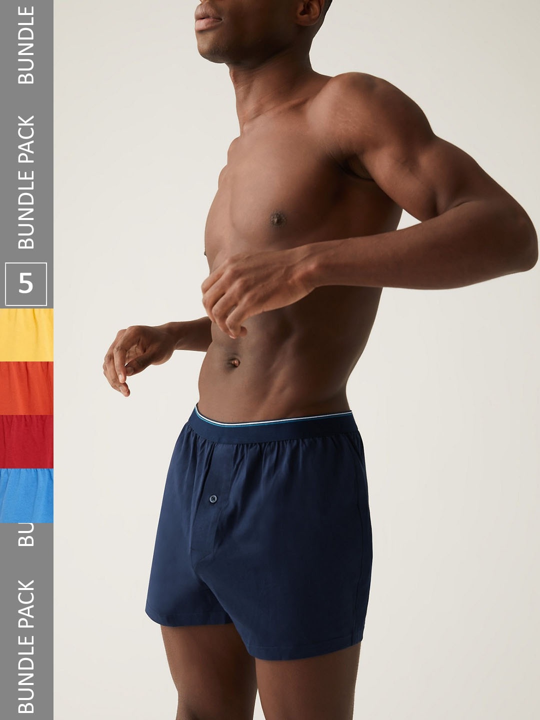 

Marks & Spencer Men Pack Of 5 Pure Cotton Boxers, Yellow