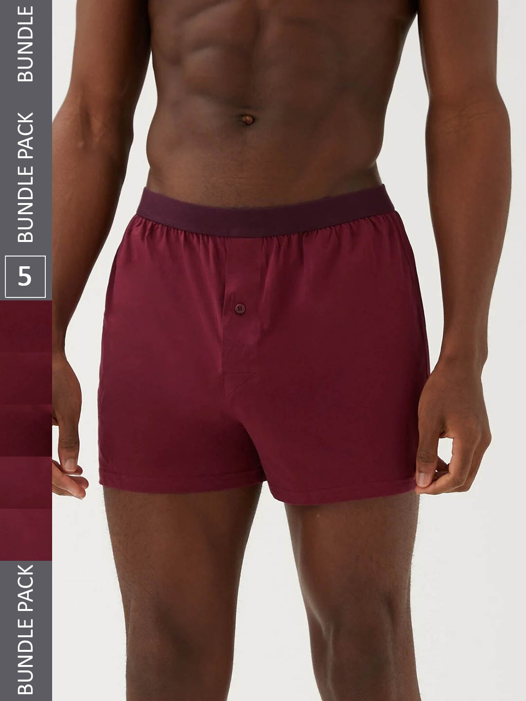 

Marks & Spencer Men Pack Of 5 Pure Cotton Boxers, Maroon