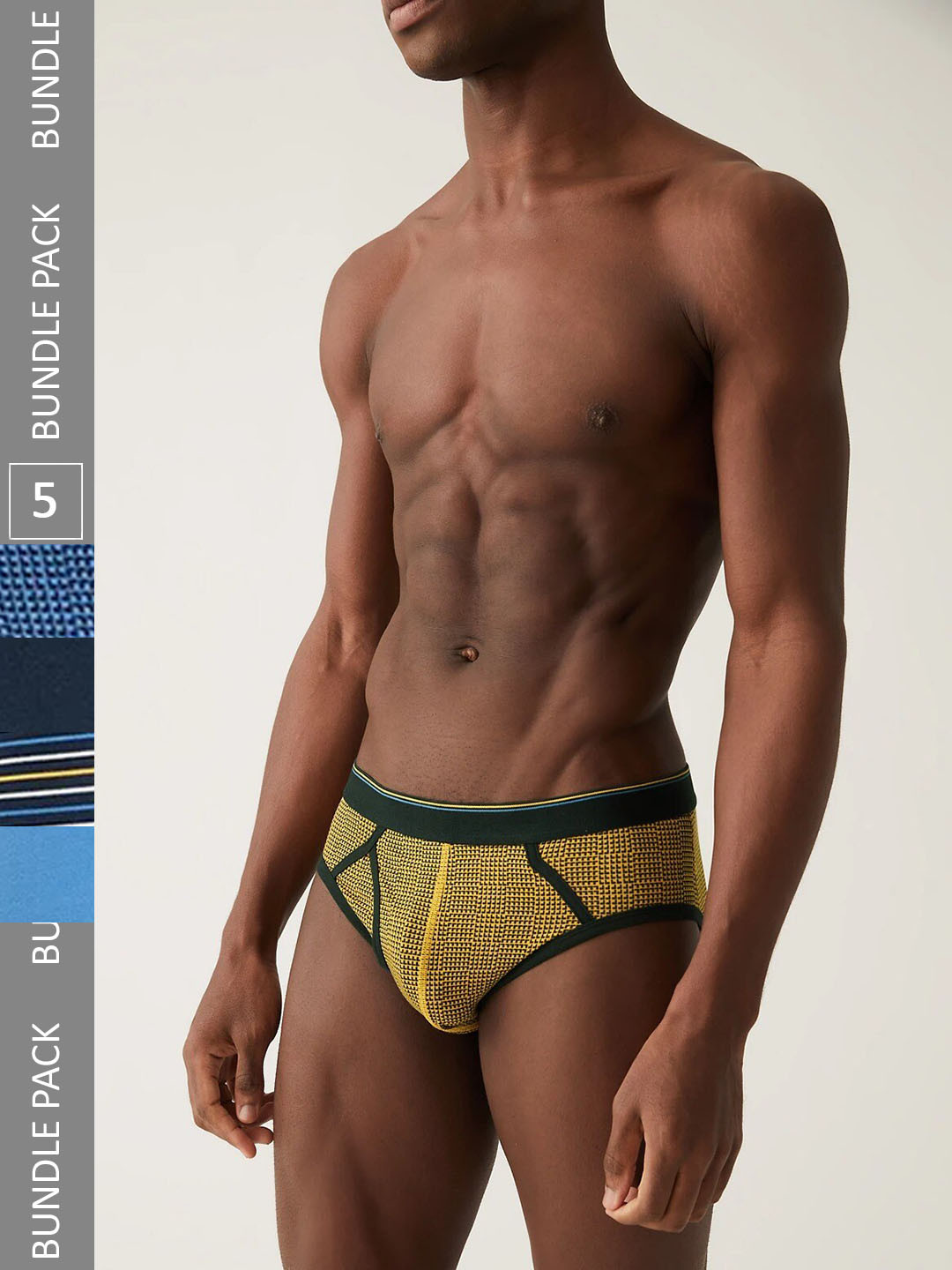 

Marks & Spencer Men Pack Of 5 Printed Basic Briefs, Yellow