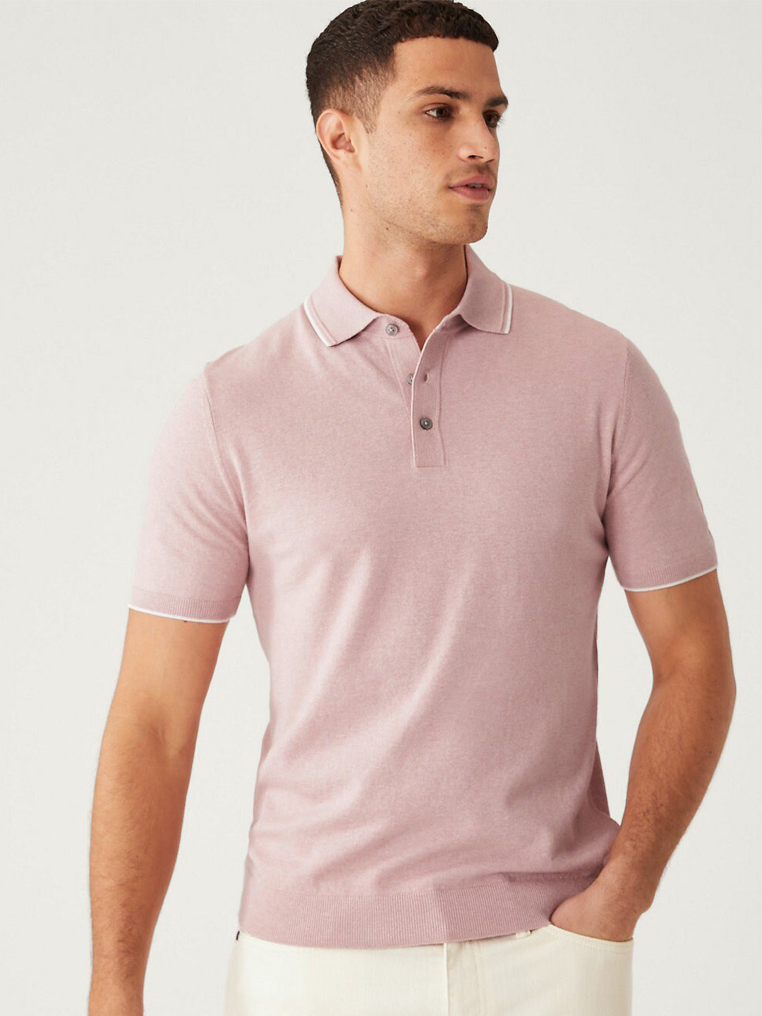 

Marks & Spencer Polo Collar T-shirt, Pink