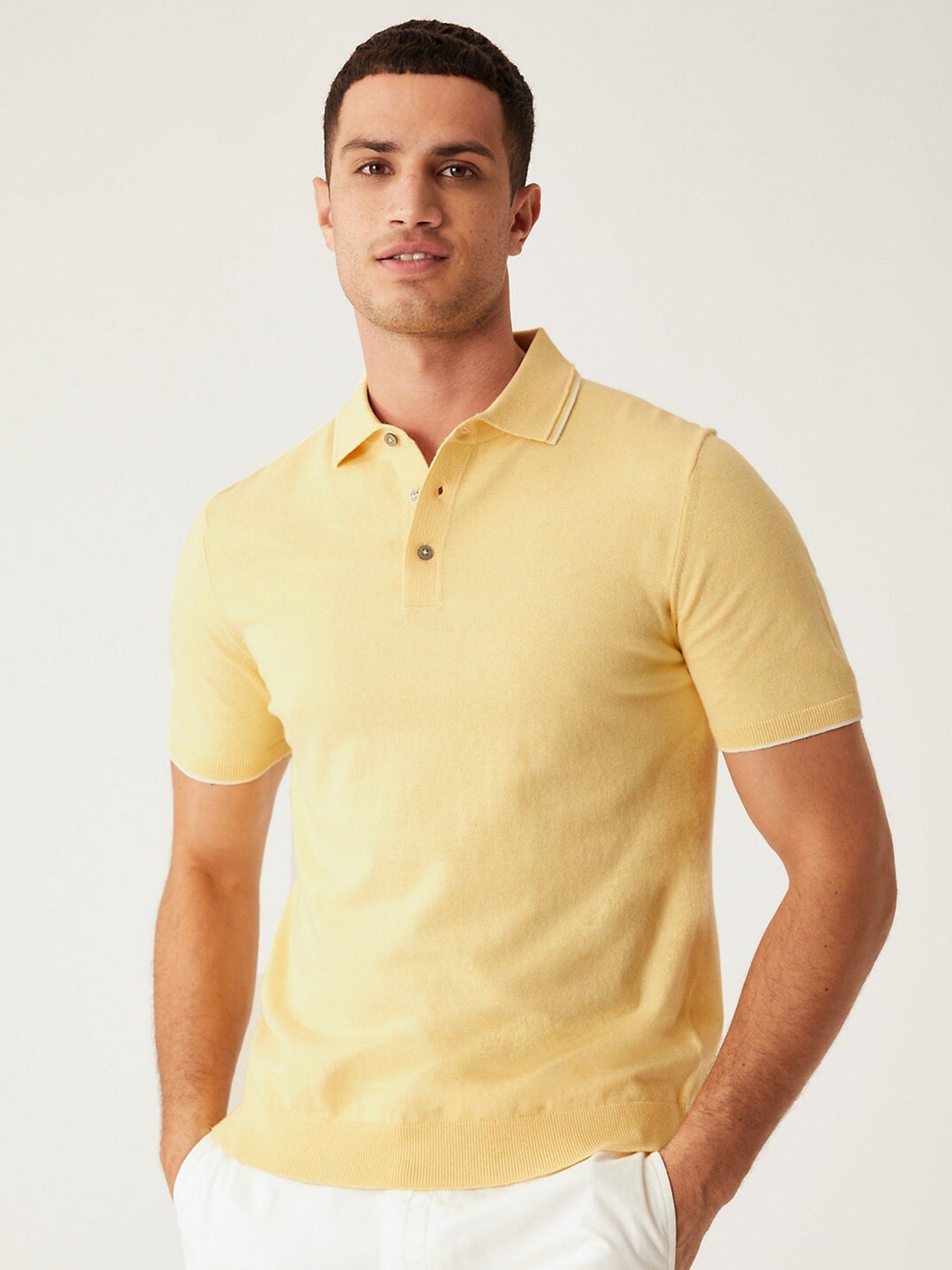 

Marks & Spencer Polo Collar Short Sleeves T-shirt, Yellow