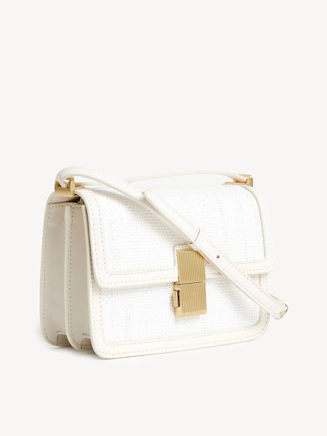 

Marks & Spencer White PU Structured Sling Bag with Tasselled