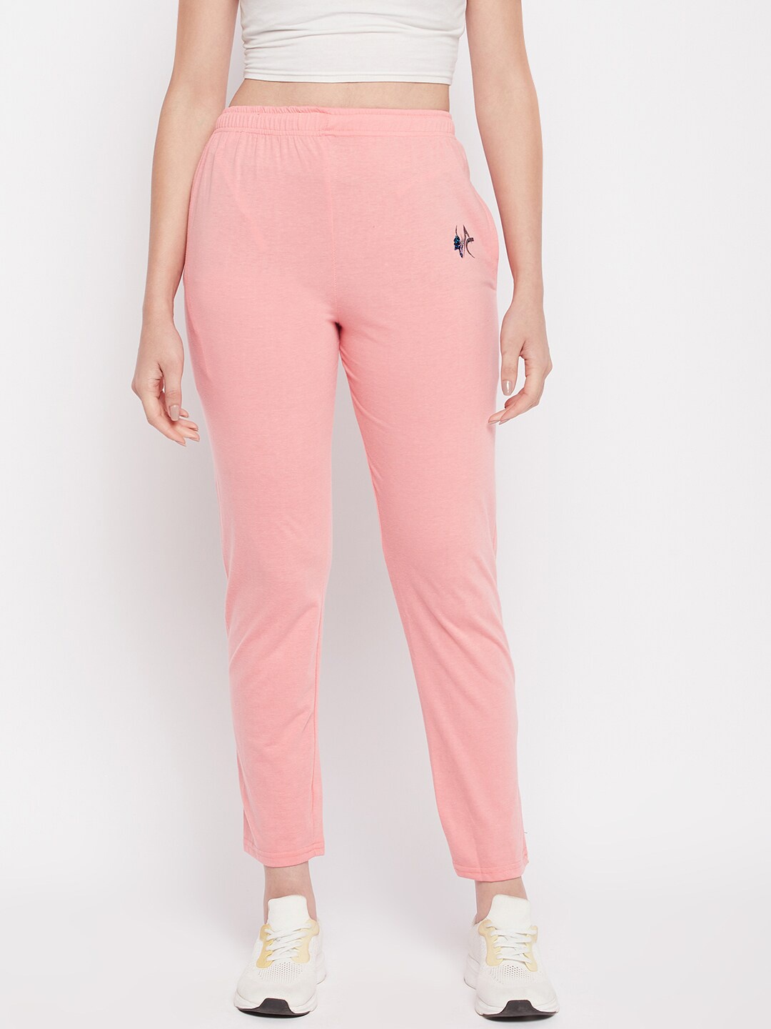 

Clora Creation Women Mid Rise Cotton Track Pants, Peach