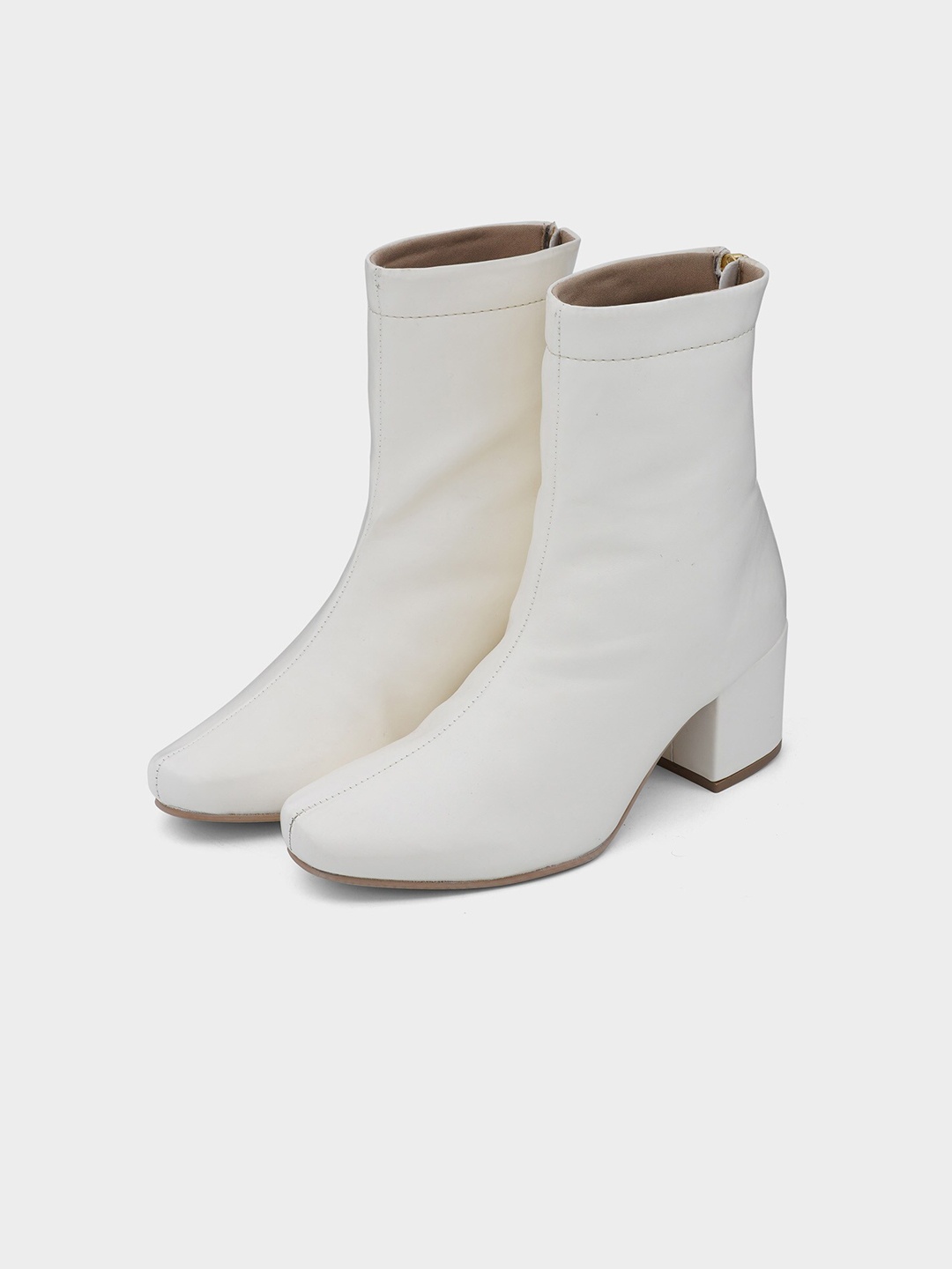 

ADORLY Women Block-Heel Zip Closure Regular Boots, White