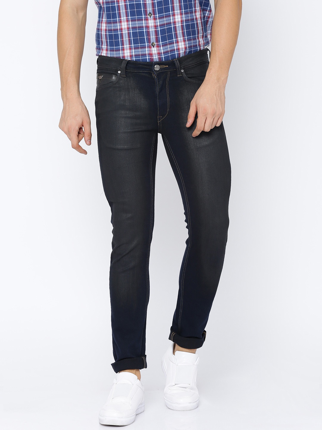 

Flying Machine Men Blue Skinny Fit Low-Rise Clean Look Stretchable Jeans