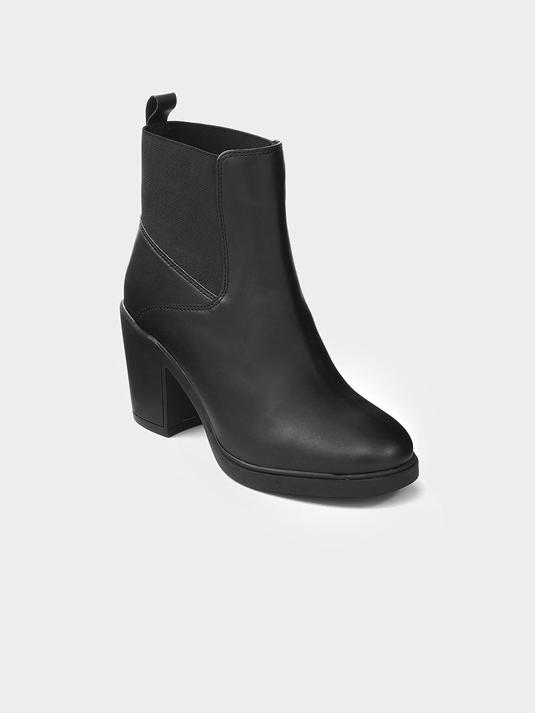 

ADORLY Women Mid Top Block-Heel Chelsea Boots, Black