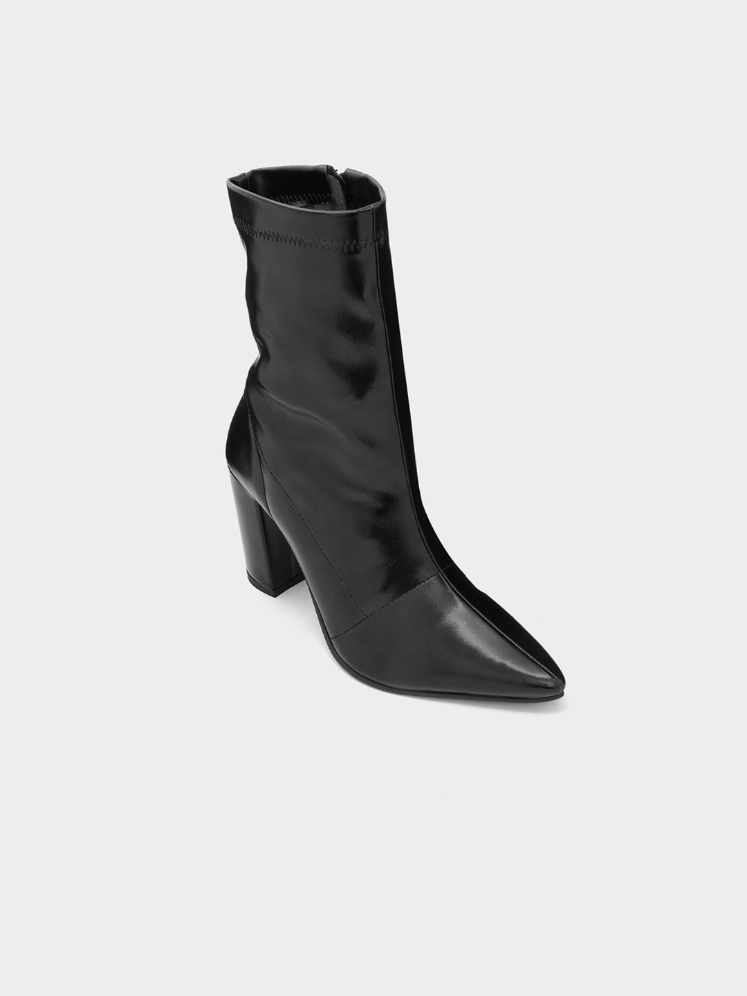 

ADORLY Women Pointed Toe Block-Heel Narrow-Fit Regular Boots, Black