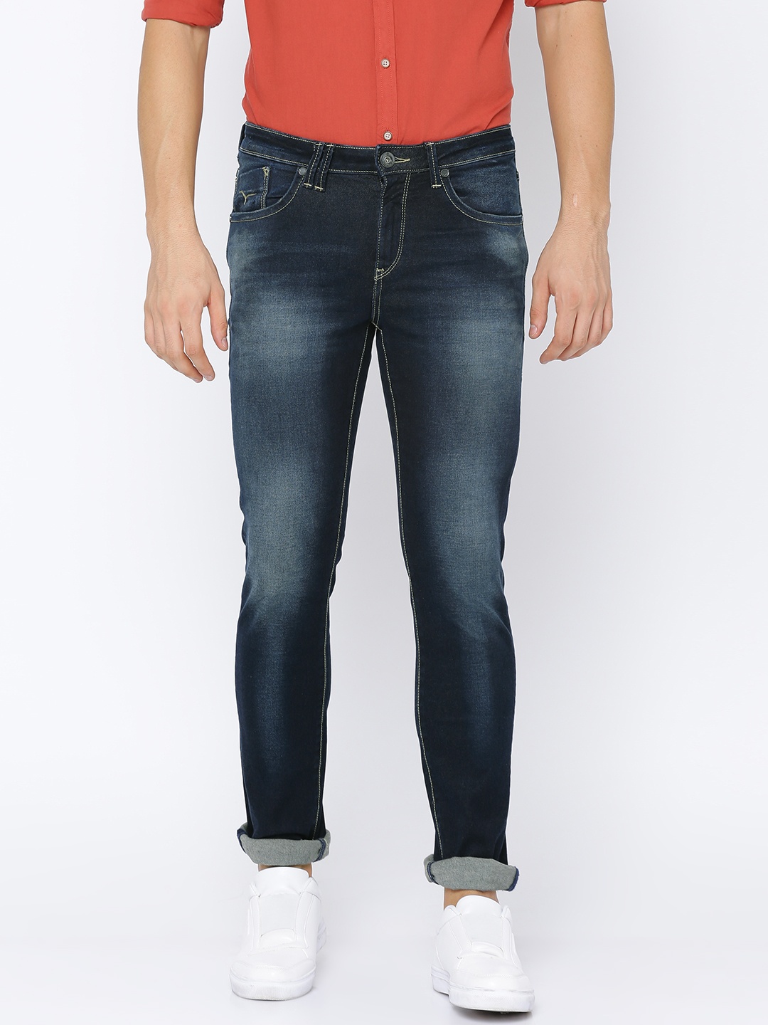 

Flying Machine Men Blue Skinny Fit Low-Rise Clean Look Stretchable Jeans