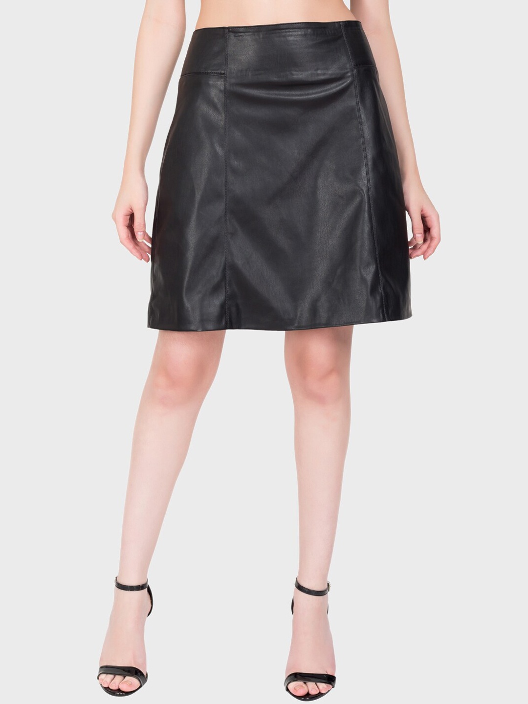 

Justanned Lana Above Knee Length A-Line Skirt, Black