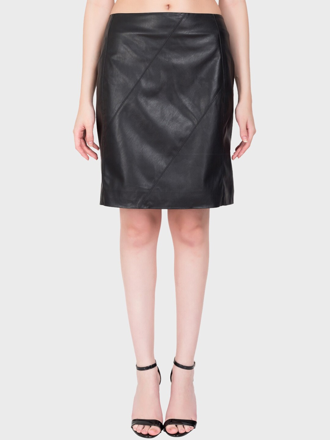 

Justanned Diana Above Knee Length Straight Skirt, Black