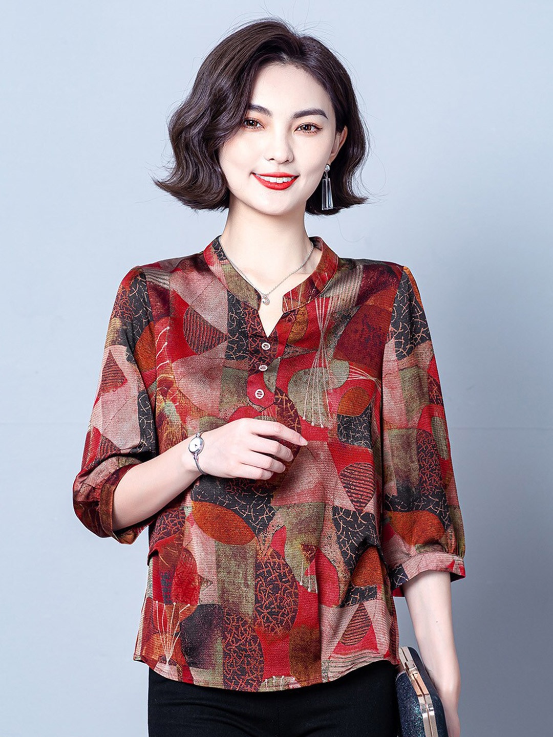 

JC Collection Abstract Printed Casual Shirt, Red