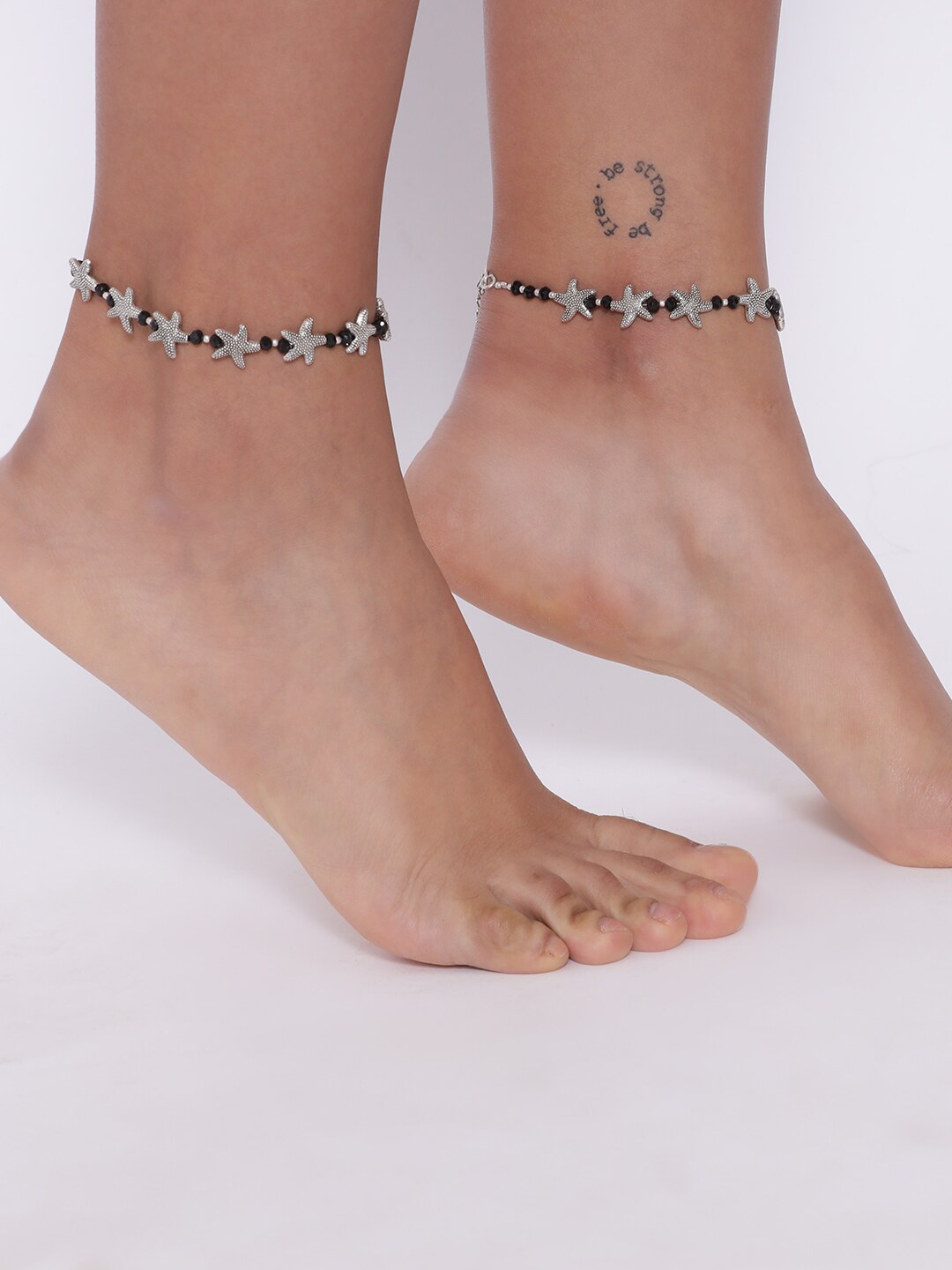 

Anouk Silver-Plated & Beaded Starfish Anklets