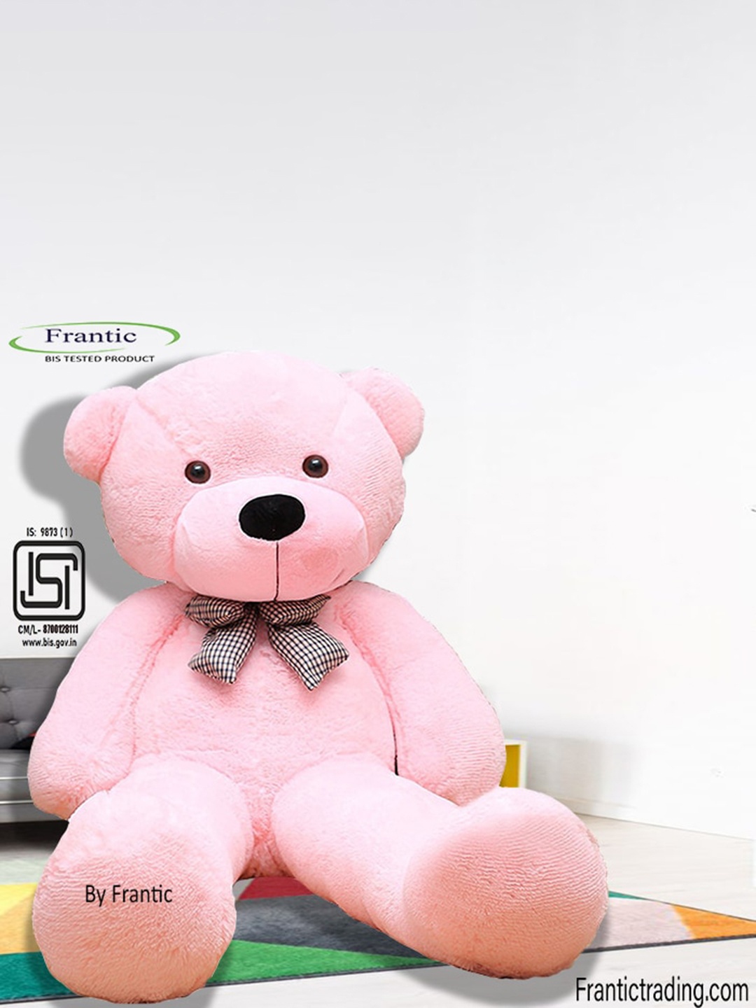 

Frantic Soft Stuffed Non-Toxic Fabric Teddy Bear, Pink