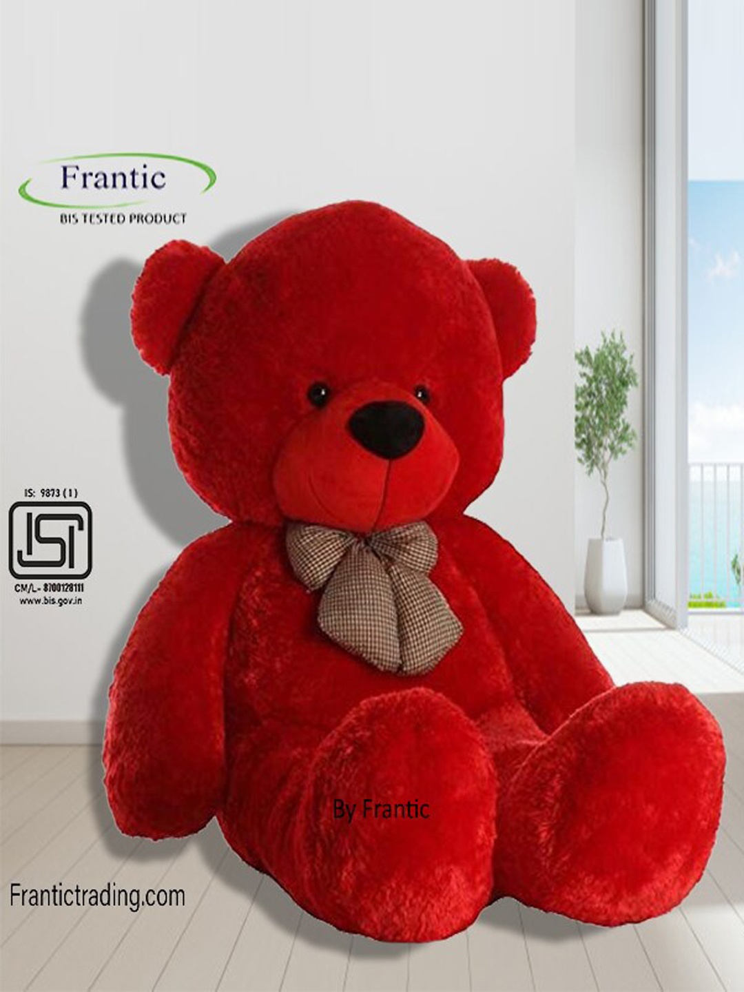 

Frantic Soft Stuffed Non-Toxic Fabric Teddy Bear, Red