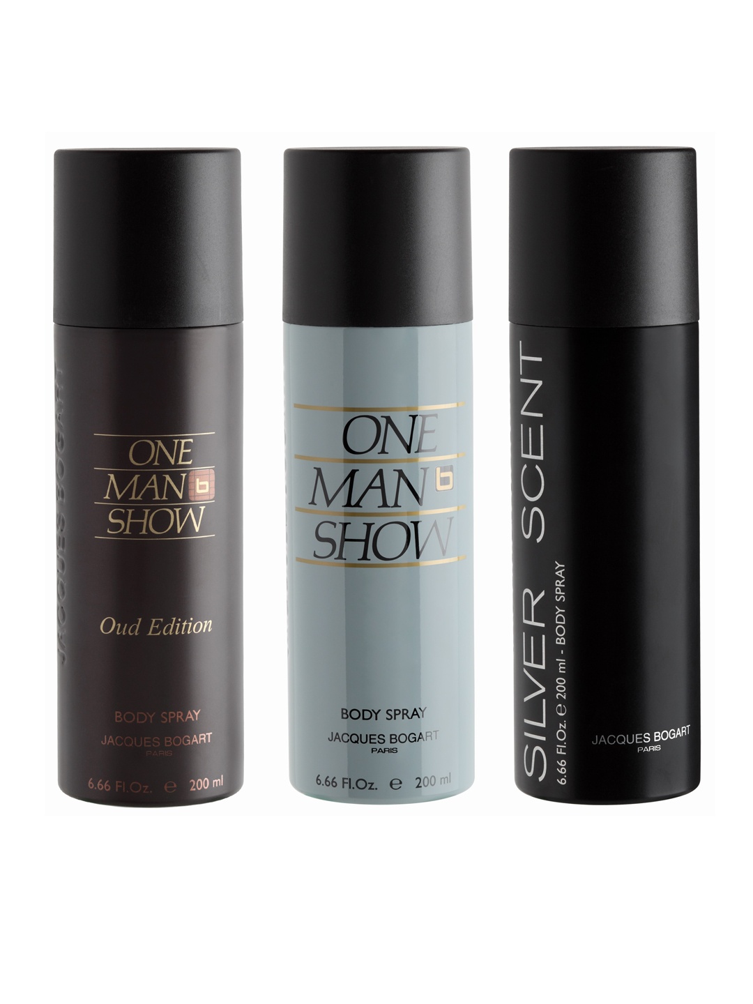 

JACQUES BOGART One Man Show Gold + Silver Scent + One Man Show Body Sprays, Black