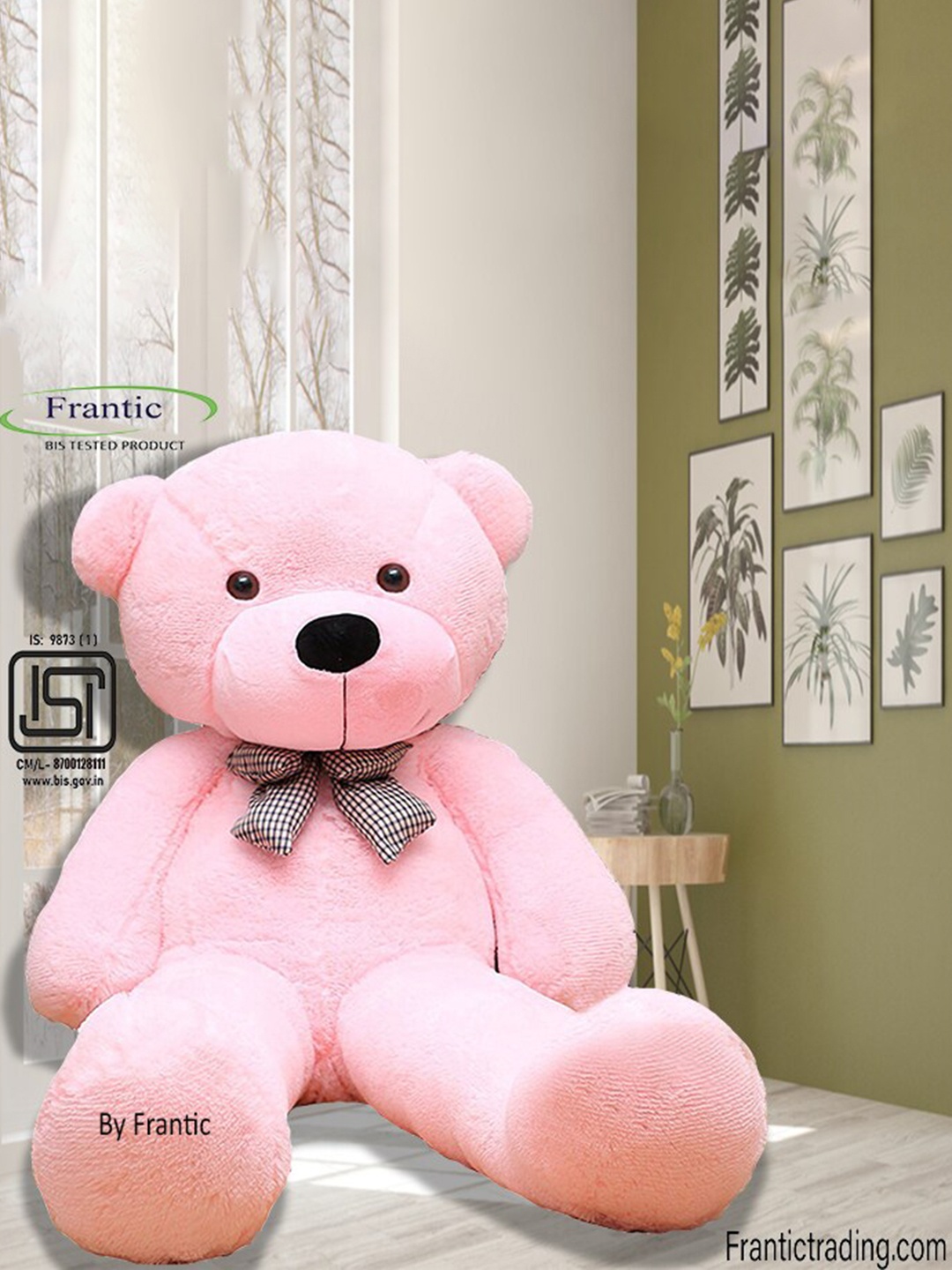 

Frantic Stuffed Huggable Non-Toxic Fabric Cute Perfect Teddy Bear, Pink