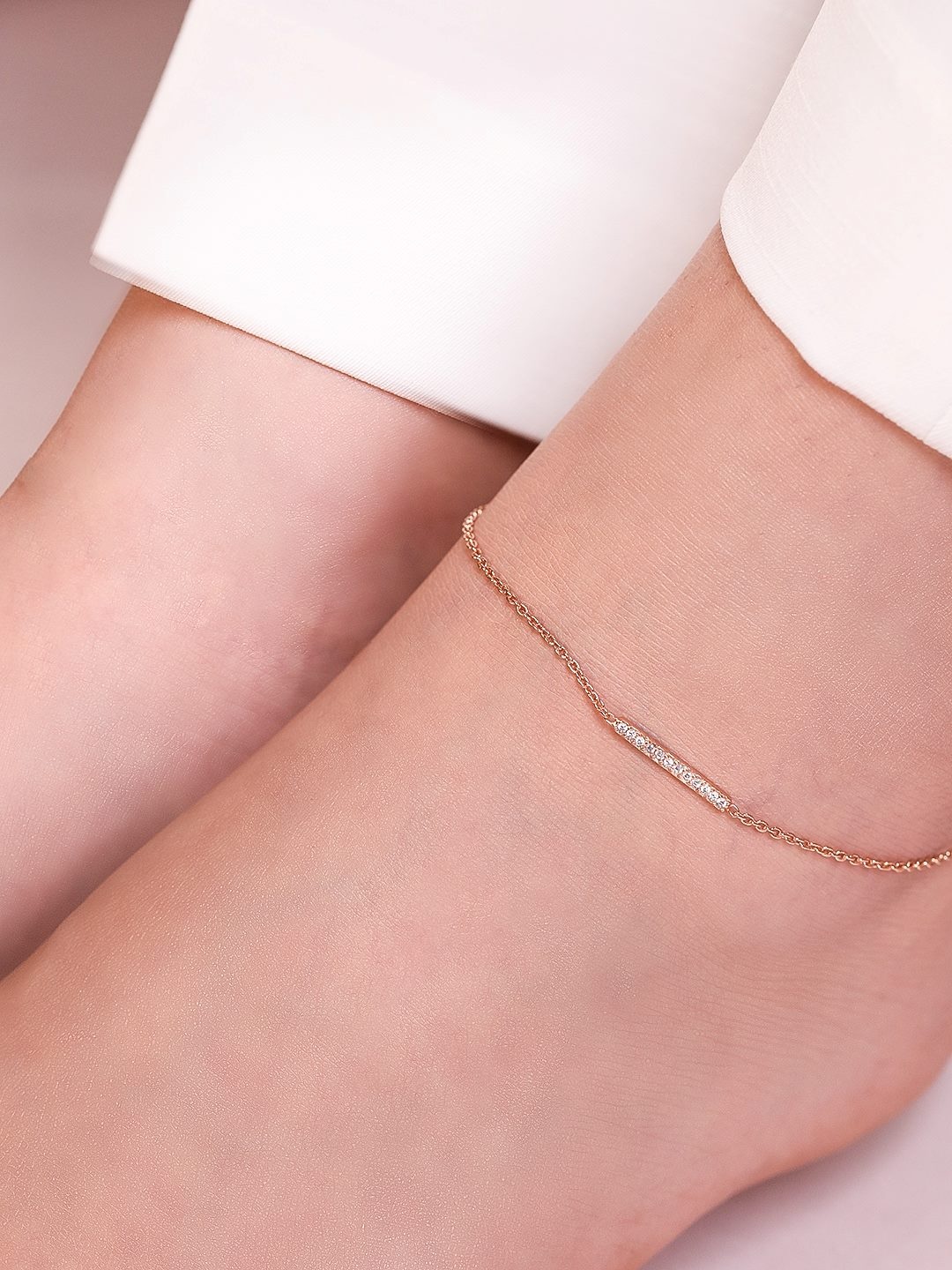 

Zavya Sterling Silver Rose Gold-Plated Anklet