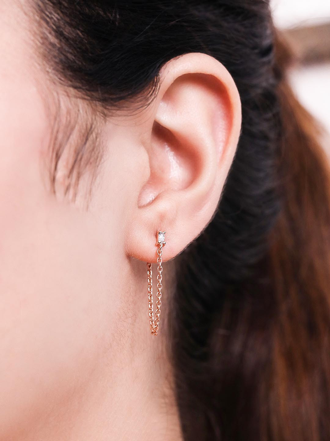 

Zavya Sterling Silver Teardrop Shaped Drop Earrings, Rose gold