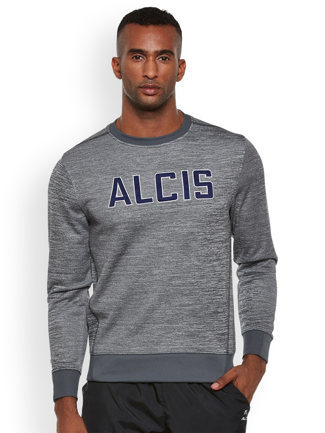 

Alcis Men Grey Solid Sweatshirt