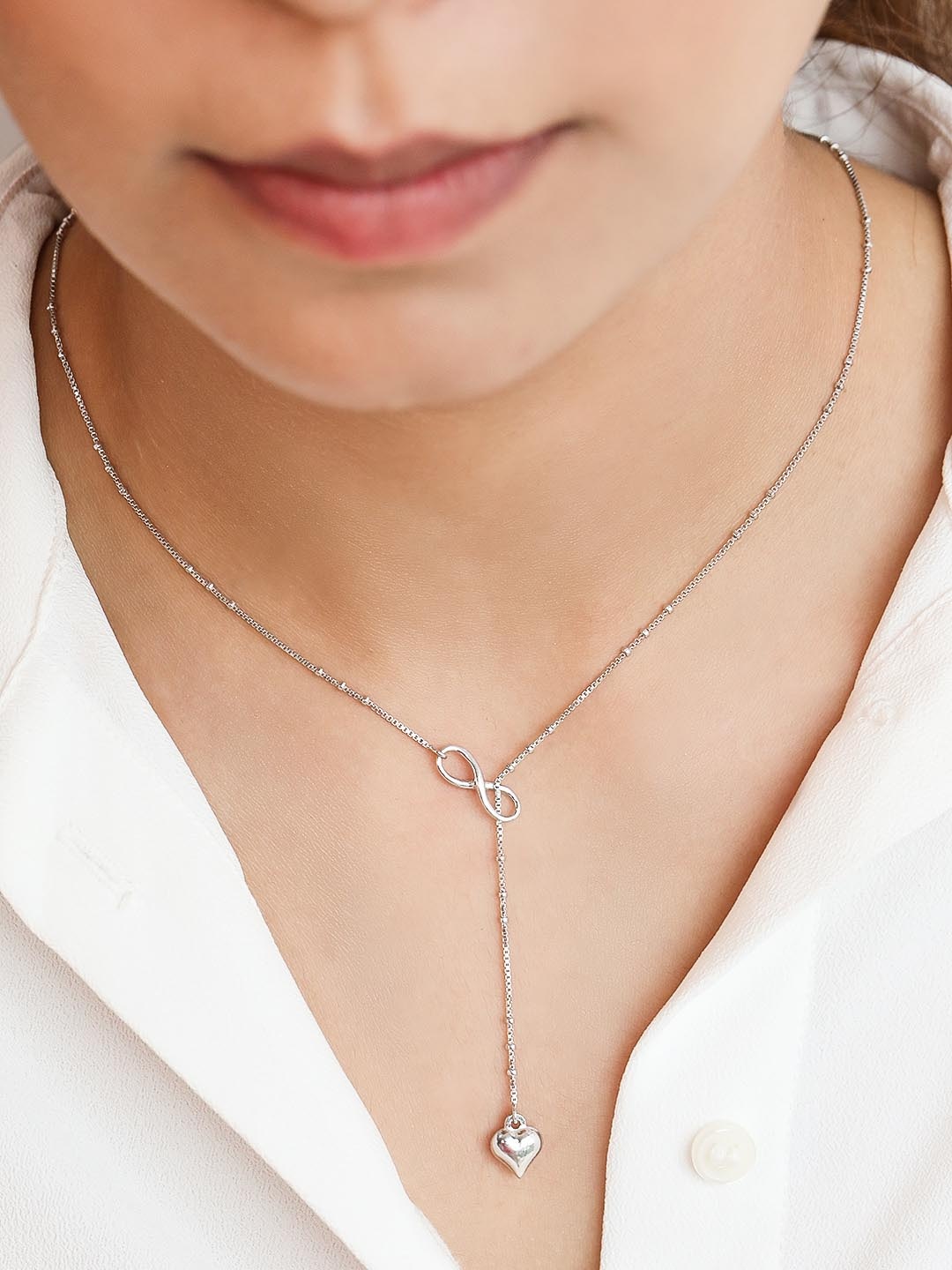 

Zavya Sterling Silver Rhodium-Plated Necklace