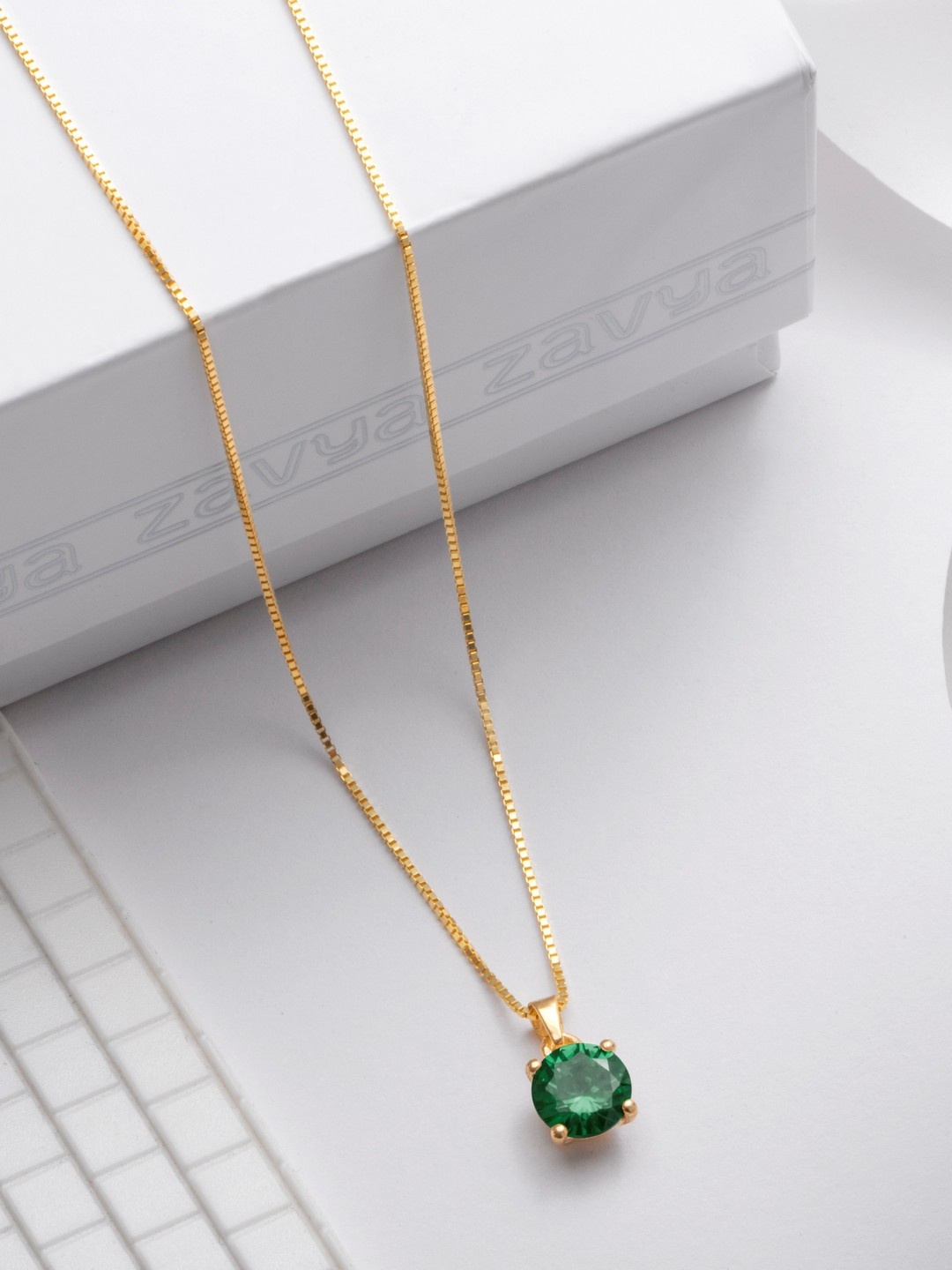 

Zavya Women Sterling Silver Gold-Plated Pendant With Chain