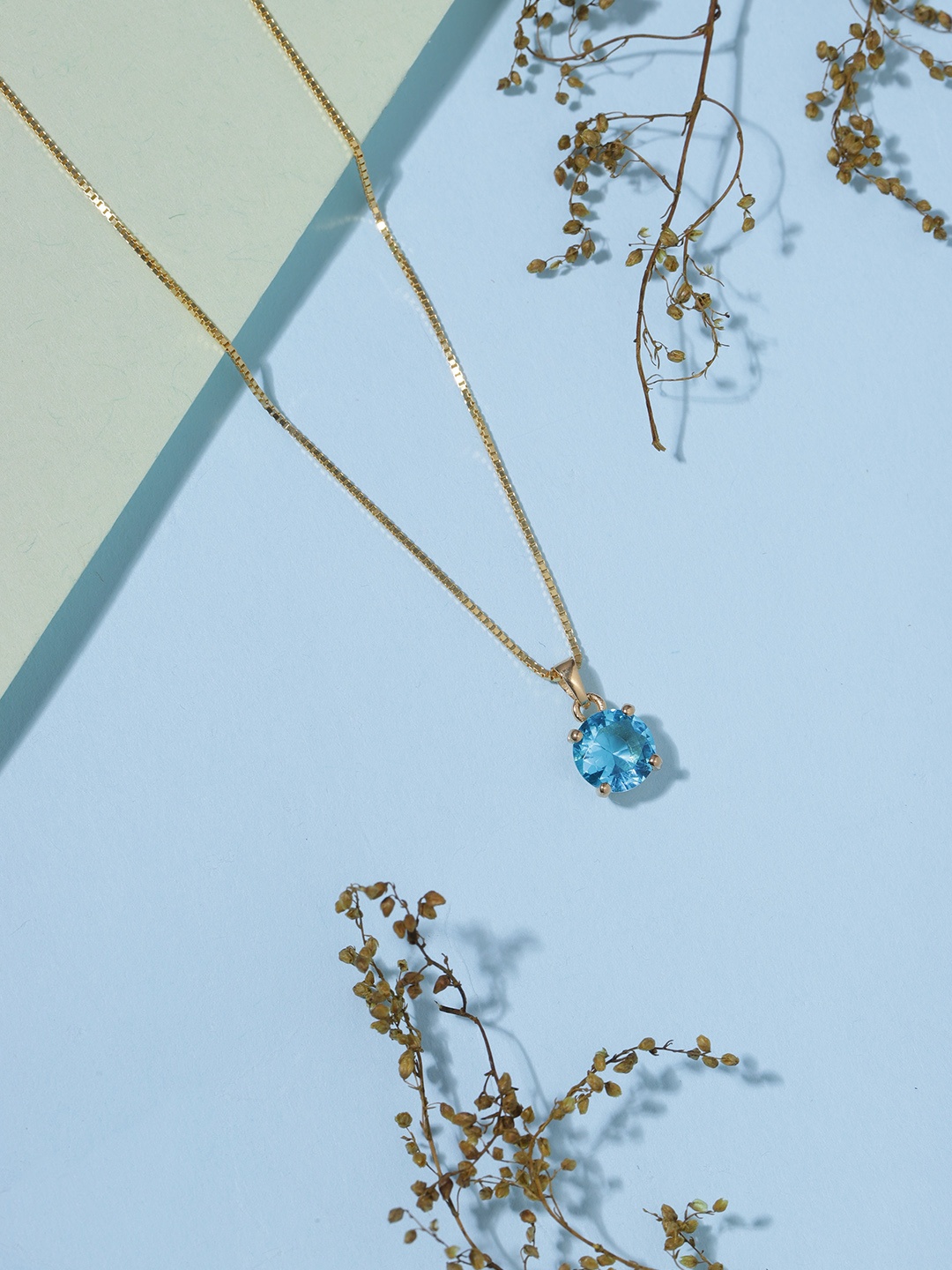 

Zavya Women Sterling Silver Gold-Plated Pendant With Chain