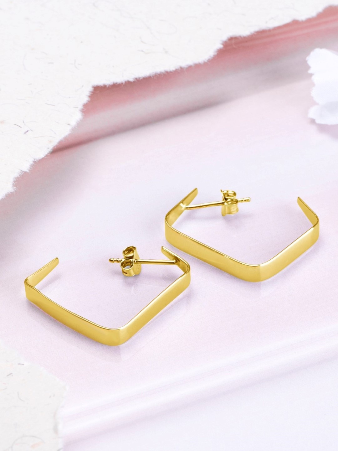 

Zavya Gold-Toned Sterling Silver Half Hoop Earrings