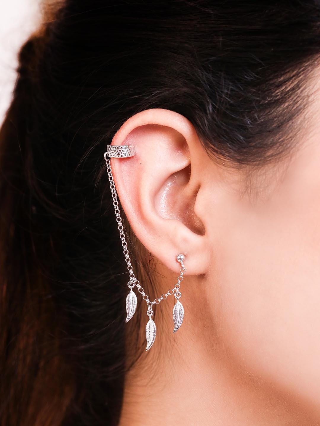 

Zavya Silver-Toned Cuff Earrings