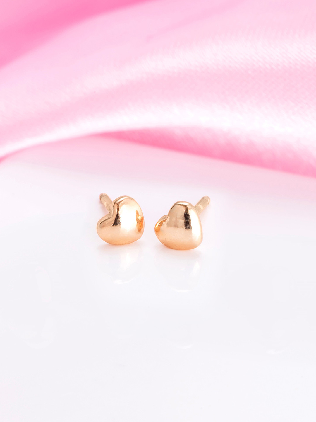 

Zavya Rose Gold-Plated Heart Shaped Studs