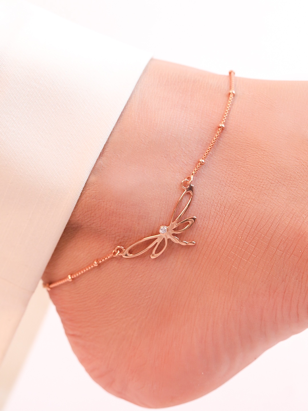 

Zavya Women Rose Gold-Plated Sterling Silver Anklet