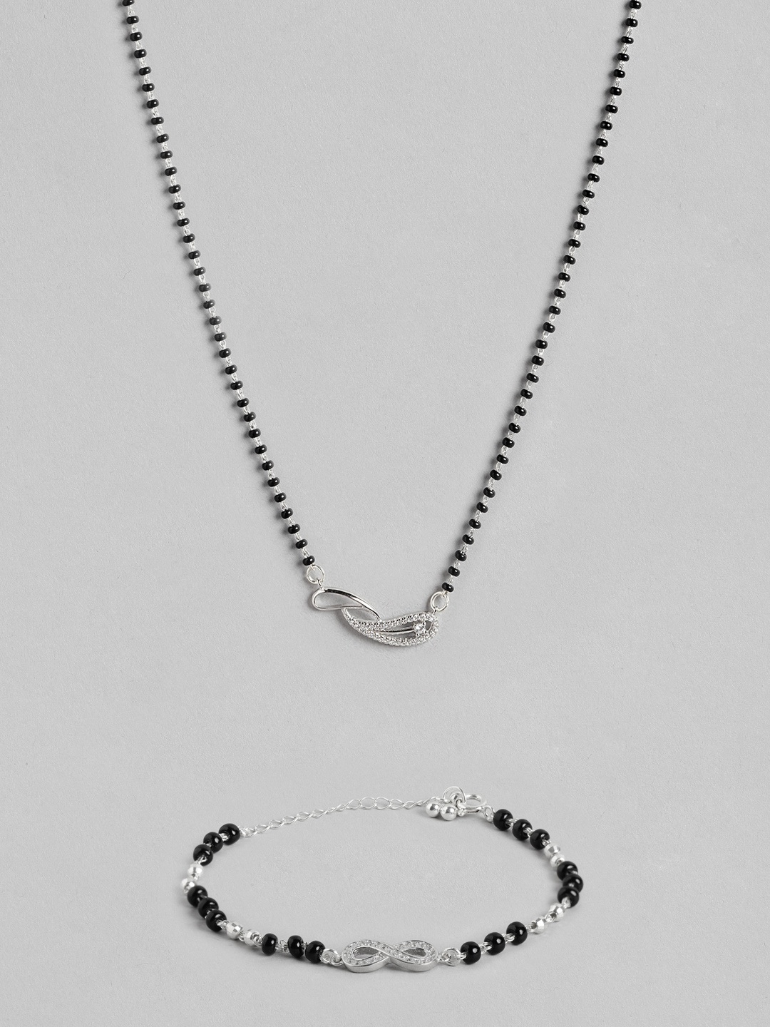 

Zavya Sterling Silver Rhodium-Plated Jewellery Set