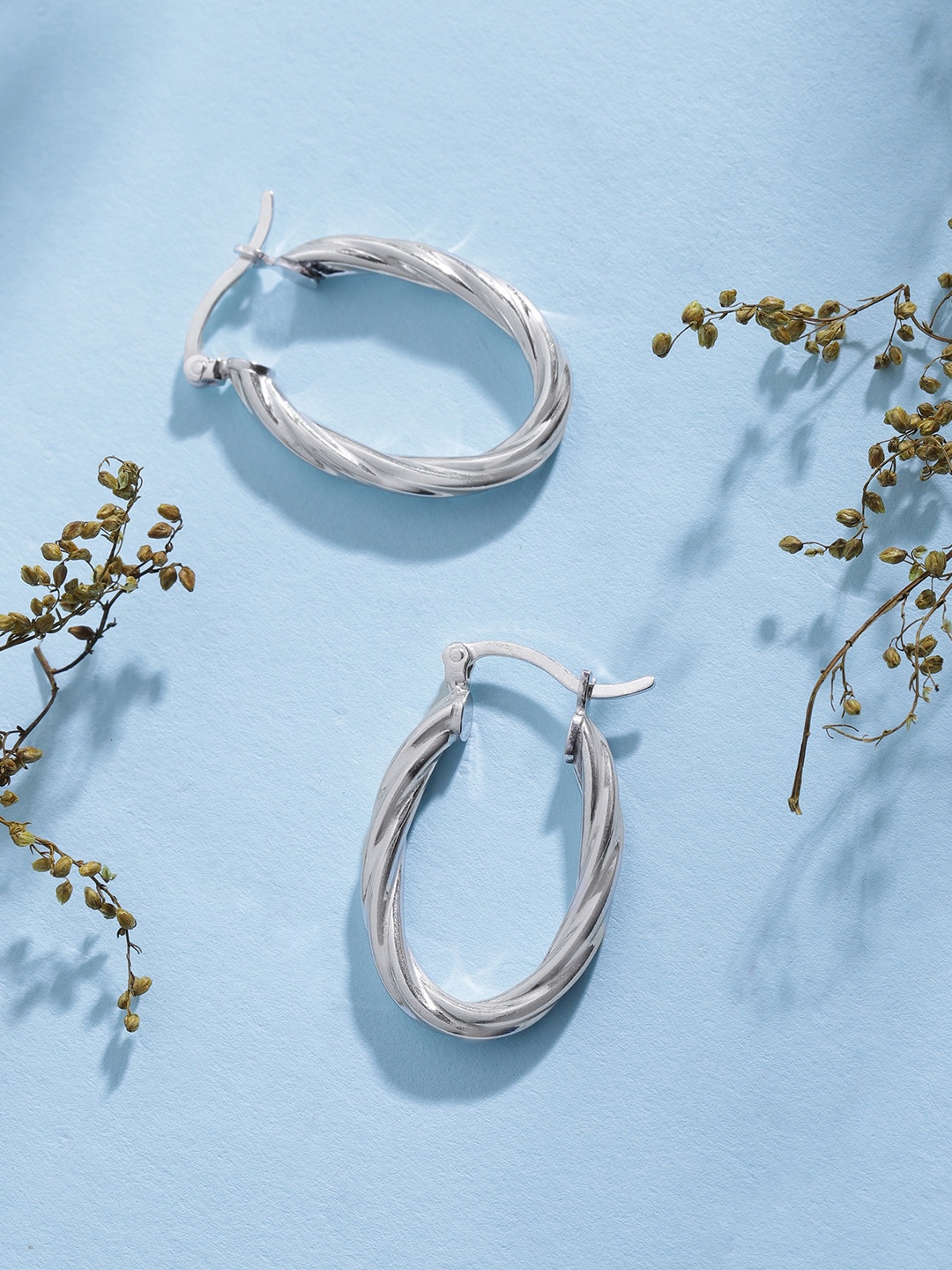 

Zavya Sterling Silver Oval Hoop Earrings