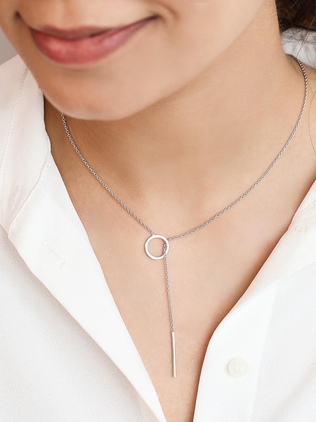 

Zavya Sterling Silver Rhodium-Plated Necklace