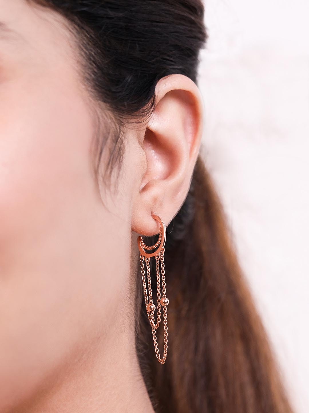 

Zavya Rose Gold-Plated Sterling Silver Circular Half Hoop Earrings