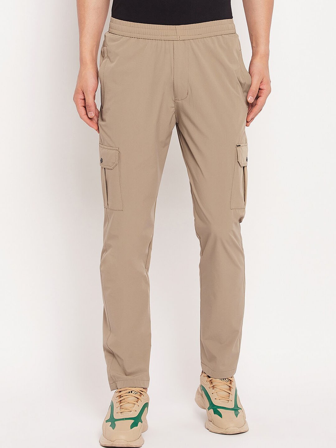 

Okane Men Mid-Rise Track Pants, Beige