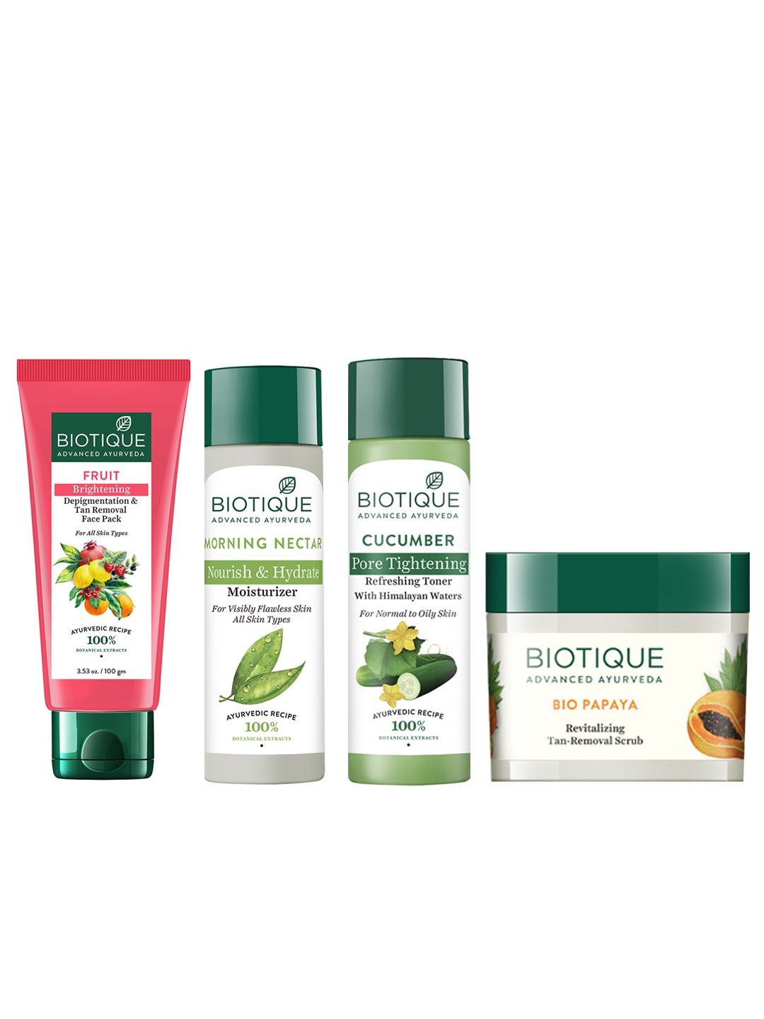 

Biotique Bio Complete Skin Care Kit Scrub Toner Pack, White