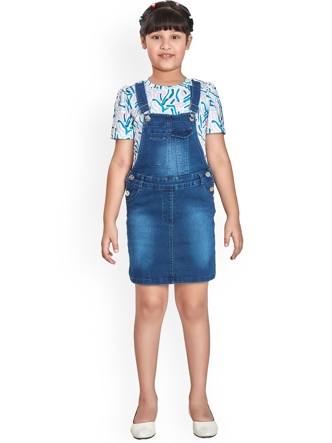 

Peppermint Straight Fit Denim Dungaree, Navy blue