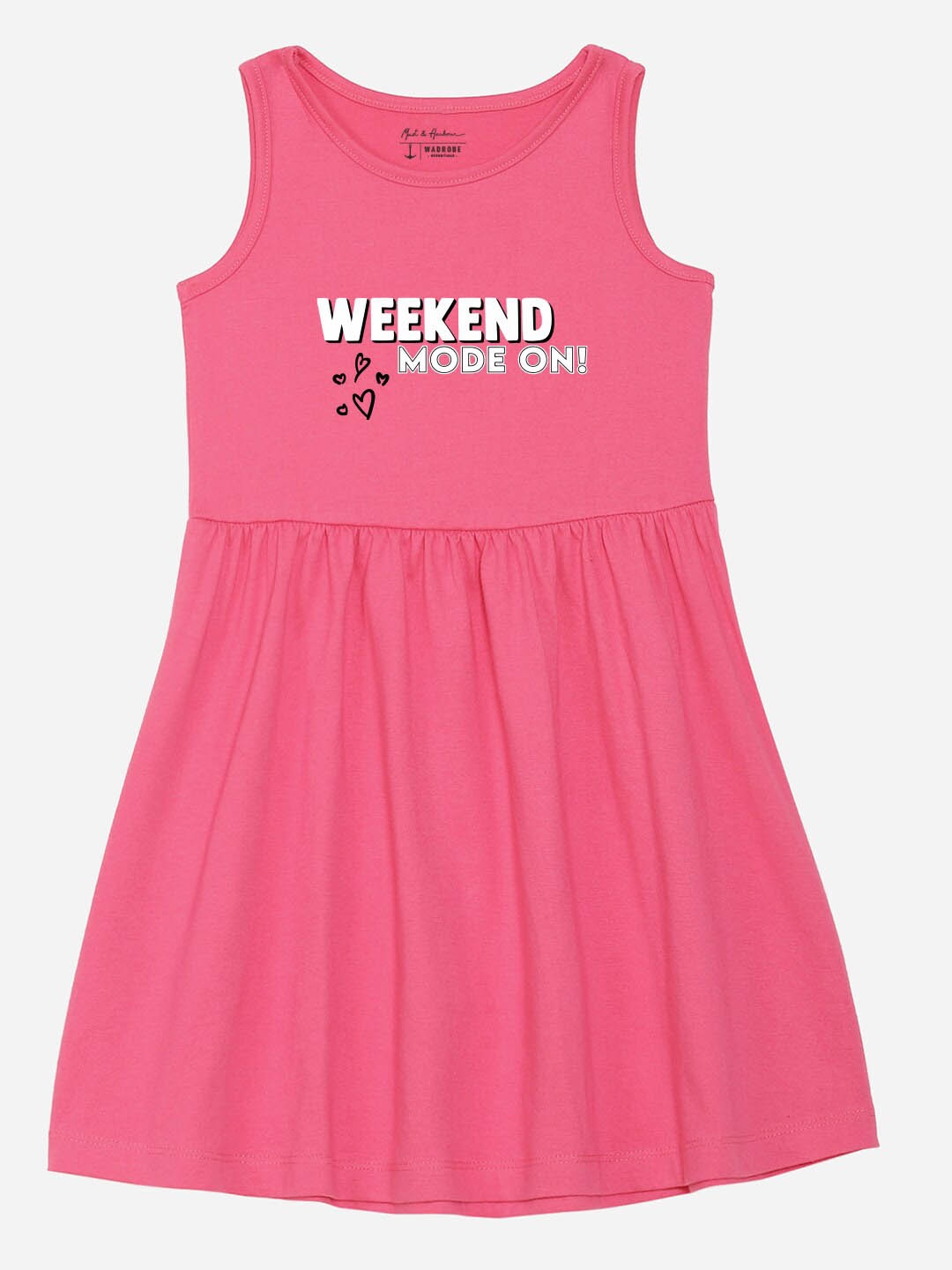 

M&H Juniors Girls Typography Printed Fit and Flare Dress, Pink