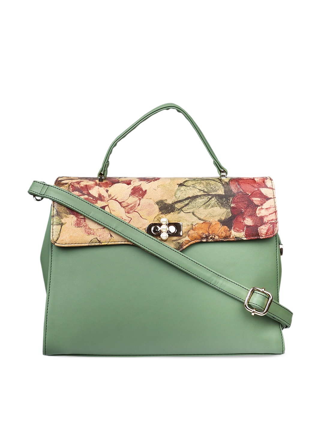 

LEGAL BRIBE Floral Printed Sling Bag, Green